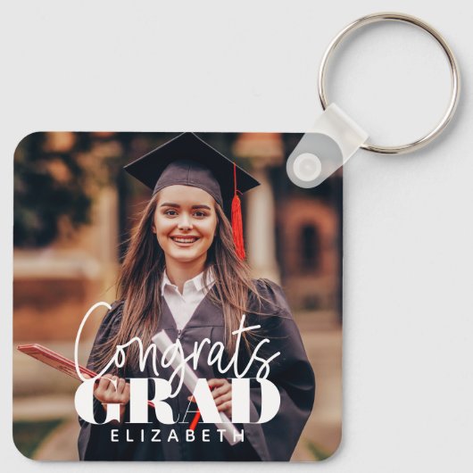 Glückwunsch Grad Modernes, benutzerdefiniertes Fot Schlüsselanhänger (Rückseite)