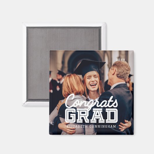 Glückwunsch Grad Modernes, einfaches, schlankes Fo Magnet (Vorderseite/Rückseite)