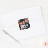 Glückwunsch Grad Modernes, einfaches, schlankes Fo Quadratischer Aufkleber (Umschlag)