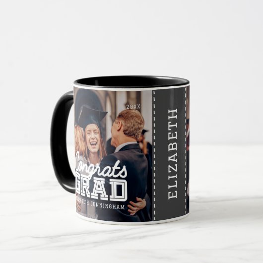 Glückwunsch Grad Modernes, einfaches, schlankes Fo Tasse (Vorderseite Links)