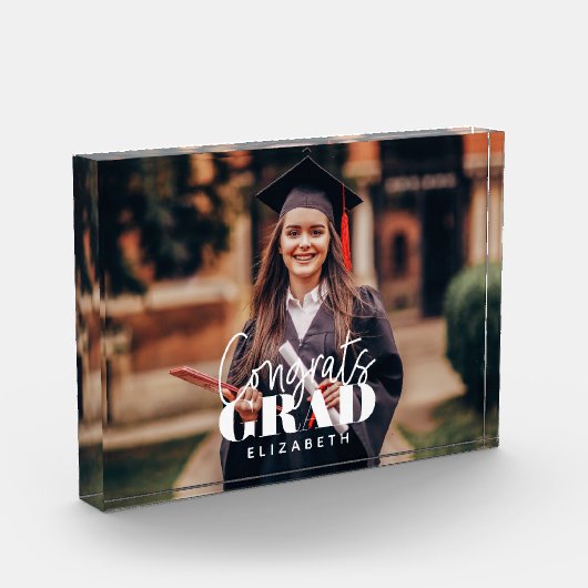 Glückwunsch Grad Modernes, einfaches Skript Fotoblock (Links)