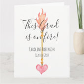 Glückwunsch Grad Modernes, elegantes Rosa Herzstüc Karte (Vorderseite)