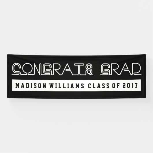 Glückwunsch Grad | Name und Jahr Banner (Horizontal)