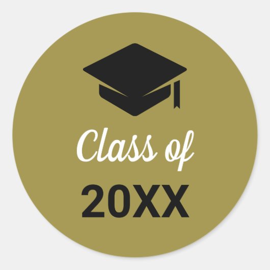 Glückwunsch Grad-Obergrenze Klasse eines Jahres Runder Aufkleber (Vorderseite)