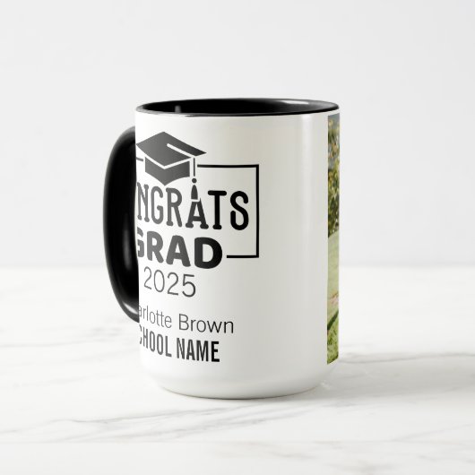 Glückwunsch Grad personalisierte Mug für sie oder Tasse (Vorderseite Links)