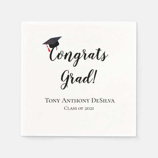 Glückwunsch Grad Personalisierter Abschluss Napkin Serviette (Vorderseite)