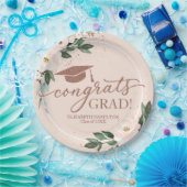 Glückwunsch Grad Pink Blush Blues Graduation Party Pappteller (Party)