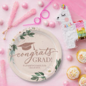 Glückwunsch Grad Pink Blush Blues Graduation Party Pappteller (Party)