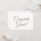 Glückwunsch grad Rose gold weiße Skripte Kalligrap Karte (Vorderseite/Rückseite Beispiel)