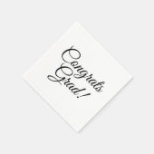 Glückwunsch grad schwarze benutzerdefinierte Skrip Serviette (Ecke)