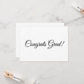 Glückwunsch grad schwarze Skripte Kalligrafie eleg Karte (Vorderseite/Rückseite Beispiel)