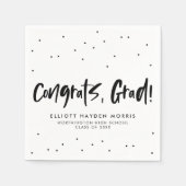 Glückwunsch grad schwarzen Konfetti Abschluss Serv Serviette (Vorderseite)