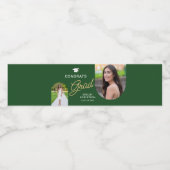 Glückwunsch Grad Script Moderner Artikel 2 Foto Wasserflaschenetikett (Einzelnes Label)