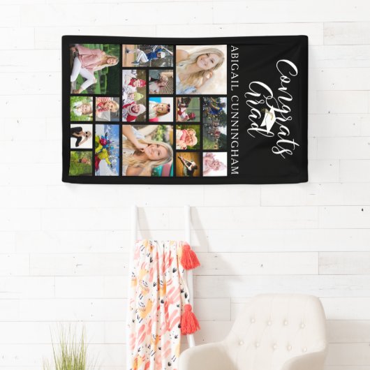 Glückwunsch Grad Script Typografie 17 FotoCollage Banner (Insitu)