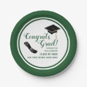 Glückwunsch Grad Weiß und Grün 2025 Pappteller (Vorderseite)