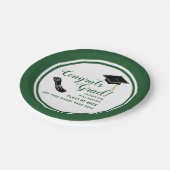 Glückwunsch Grad Weiß und Grün 2025 Pappteller (Schrägansicht)