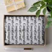 Glückwunsch grad weiß und schwarz moderne Typograf Seidenpapier (Geschenk)