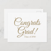 Glückwunsch grad White Gold Skript benutzerdefinie Postkarte (Vorne/Hinten)