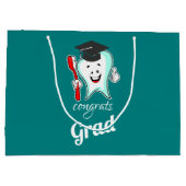 Glückwunsch Grad White Tooth mit Graduierungspausc Große Geschenktüte (Rückseite)
