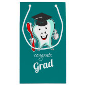 Glückwunsch Grad White Tooth mit Graduierungspausc Kleine Geschenktüte (Rückseite)