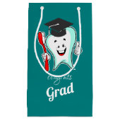 Glückwunsch Grad White Tooth mit Graduierungspausc Kleine Geschenktüte (Vorderseite)