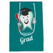 Glückwunsch Grad White Tooth mit Graduierungspausc Mittlere Geschenktüte (Rückseite)