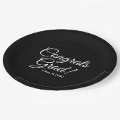 Glückwunsch Graden Black elegante Skriptklasse Jah Pappteller (Schrägansicht)