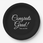 Glückwunsch Graden Black elegante Skriptklasse Jah Pappteller (Vorderseite)