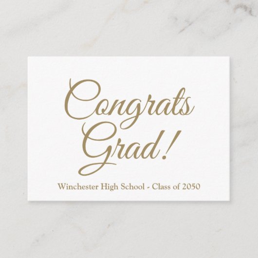 Glückwunsch Graden Gold Custom School Jahr Begleitkarte (Vorderseite)