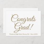 Glückwunsch Graden Gold Custom School Jahr-Karte (Vorne/Hinten)