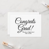 Glückwunsch Graden weißen schwarzen Sonderschüler  Karte (Vorderseite/Rückseite Beispiel)