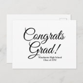 Glückwunsch Graden weißen schwarzen Sonderschüler Postkarte (Vorne/Hinten)