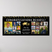 Glückwunsch Graduate 18 Foto Collage Gold Foil Cap Poster (Vorne)