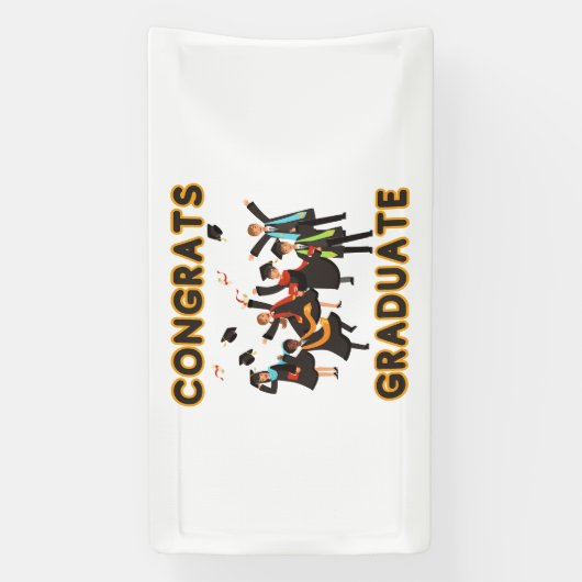 Glückwunsch Graduate 1,6x3 Vinyl Banner (Vertikal)