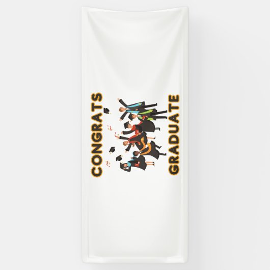 Glückwunsch Graduate 2,5x6 Vinyl Banner (Vertikal)