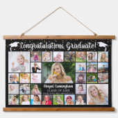 Glückwunsch Graduate 31 FotoCollage benutzerdefini Wandteppich Mit Holzrahmen (Vorne)