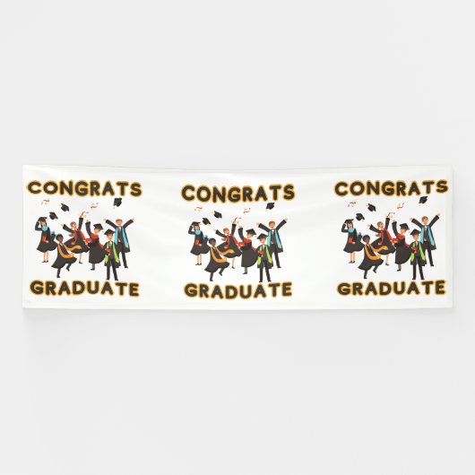 Glückwunsch Graduate 4x12 Vinyl Banner (Horizontal)