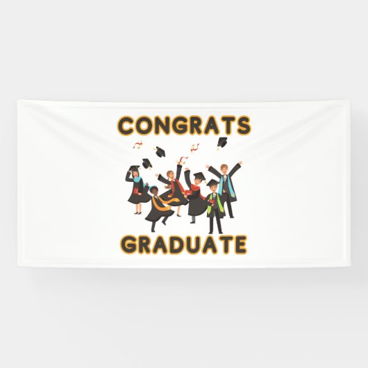 Glückwunsch Graduate 4x8 Vinyl Banner (Horizontal)
