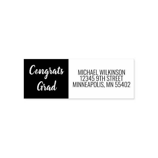 Glückwunsch Graduate Abschluss Einfache Rücksendea Permastempel (Design)