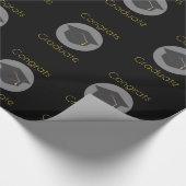 Glückwunsch Graduate Black Cap Geschenkpapier (Ecke)