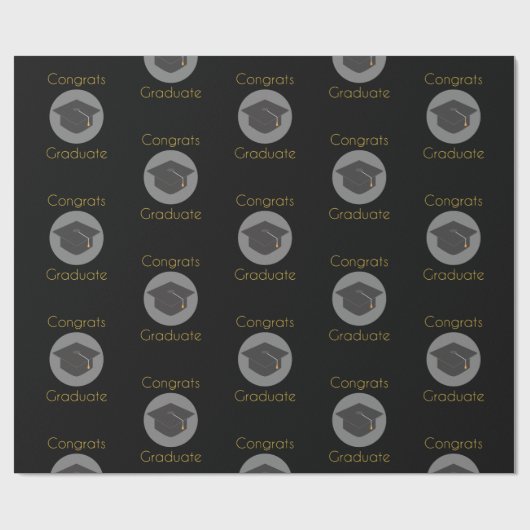 Glückwunsch Graduate Black Cap Geschenkpapier (Flach)