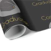 Glückwunsch Graduate Black Cap Geschenkpapier (Rolleneckpunkt)