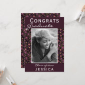 Glückwunsch Graduate Blume Pattern Foto Abschluss Karte (Vorderseite/Rückseite Beispiel)