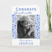 Glückwunsch Graduate Blume Pattern Foto Abschluss Karte (Vorderseite)