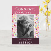 Glückwunsch Graduate Blume Pattern Foto Abschluss Karte (Gelbe Blume)