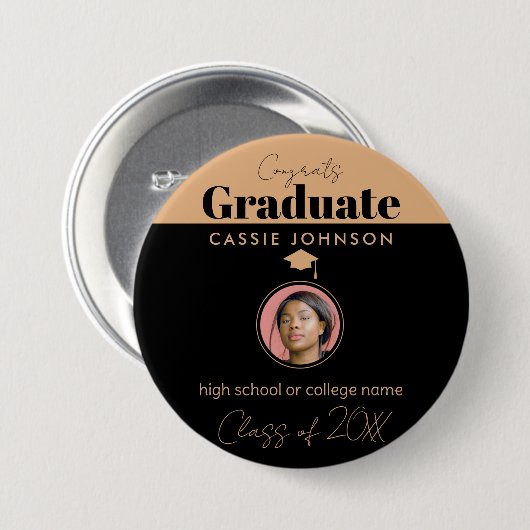Glückwunsch Graduate Class of 2023 Button (Vorne & Hinten)