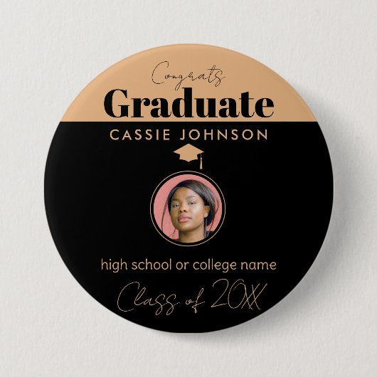 Glückwunsch Graduate Class of 2023 Button (Vorderseite)