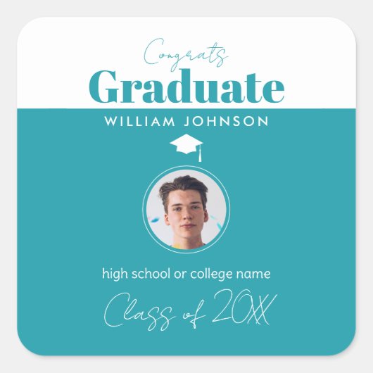 Glückwunsch Graduate Class of 2023 Quadratischer Aufkleber (Vorderseite)