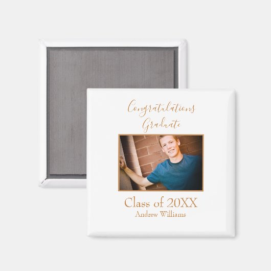 Glückwunsch Graduate Class of 20XX Foto Magnet (Vorderseite/Rückseite)