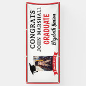 Glückwunsch Graduate Custom Banner Red Gray (Vertikal)